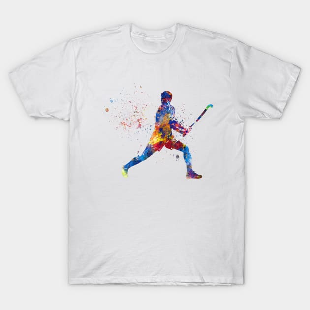 watercolor field hockey T-Shirt by PaulrommerArt